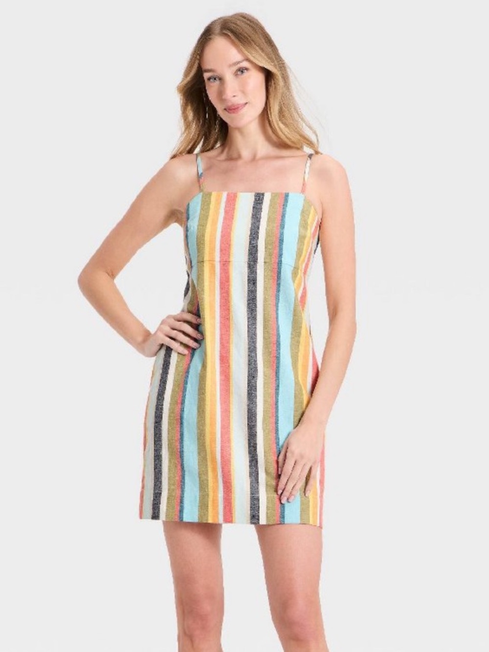 a new day Multicolor Striped Terry Mini Cover-Up Dress